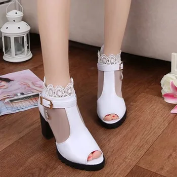 

High Quality Mesh Breathable Wedge Sandals Summer New High-heeled Women Belt Buckle Sandals Open Toe Cool Mesh sandalsNO.106