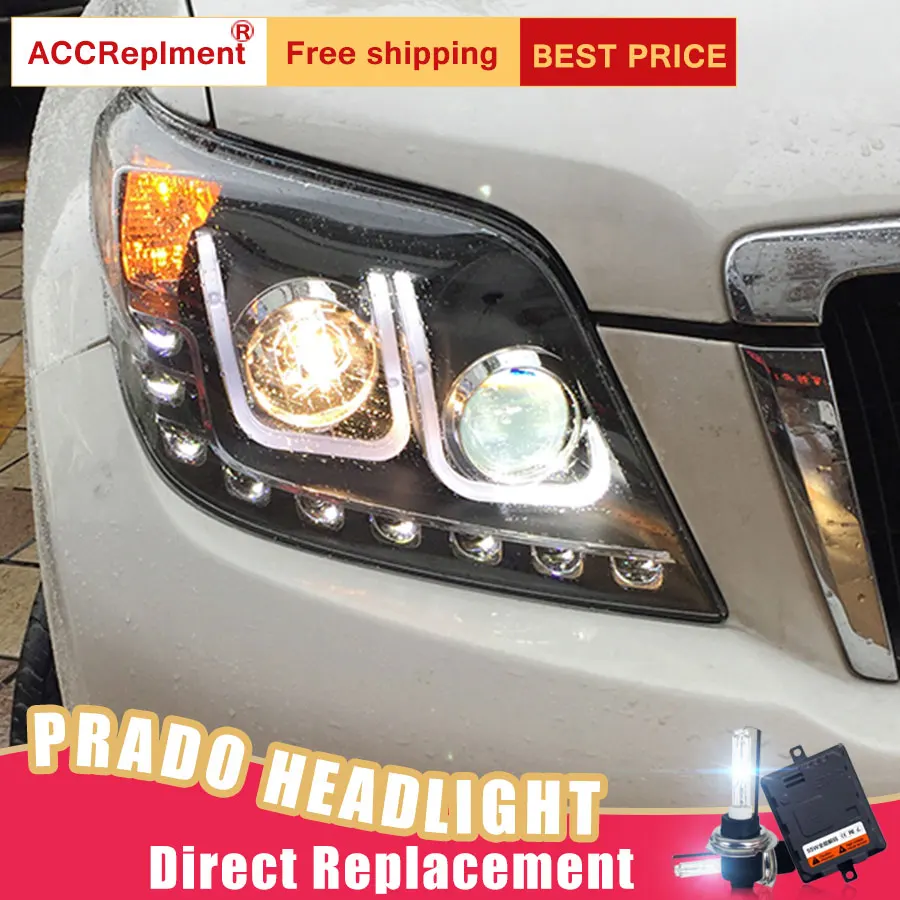 2Pcs LED Headlights For Toyota New prado 2010 2012 led car lights Angel