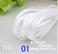 Wholesale Black Double Face Satin Ribbon - 10 Meters of 1/8 (3mm) for Gift Wrapping and DIY Crafts (White)