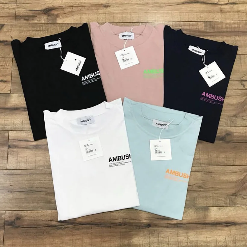 

2019 New Ambush T Shirt Oversize Hip Hop High Street Tshirt Men Women Cotton Good Quality Ambush T-shirt