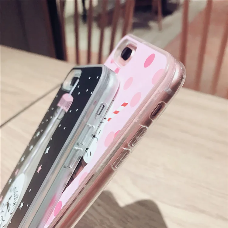 Case Perfume Bottle Embossed Mobile Phone Shell Transparent Soft all-inclusive For iPhone6s 7plus Liquid Sand Protection Cover   (4)