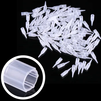 

100 Pcs Tattoo Needles Cap 1rl 3rl 5rl Plastic Tattoo Nozzle Tip Cap Needle Tube Semi Permanent Makeup Tattoo Machine Supply