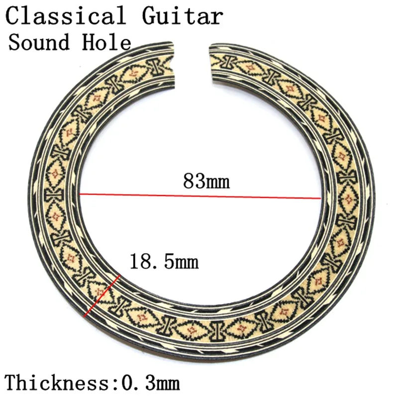 Цветочный узор гитара из твердой древесины круг звуковое отверстие для классической гитарная надпись аксессуары - Цвет: Classical-YKQ78