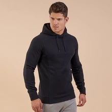 Мужская теплая тонкая однотонная Спортивная худи с длинными рукавами для бега фитнеса спорта Прямая поставка