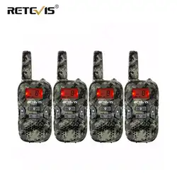 4 шт. Камуфляж Мини Walkie Talkie дети радио Retevis RT33 8CH 0,5 W PMR446 VOX ЖК-дисплей Дисплей зарядка через usb двусторонней любительского радио