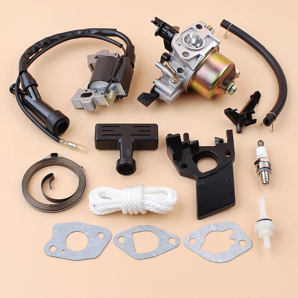 Carburetor Carb Ignition Coil Module Starter Spring Handle Rope Kit For Honda GX200 GX160 168F GX 160 200 2-3KW Engine Generator