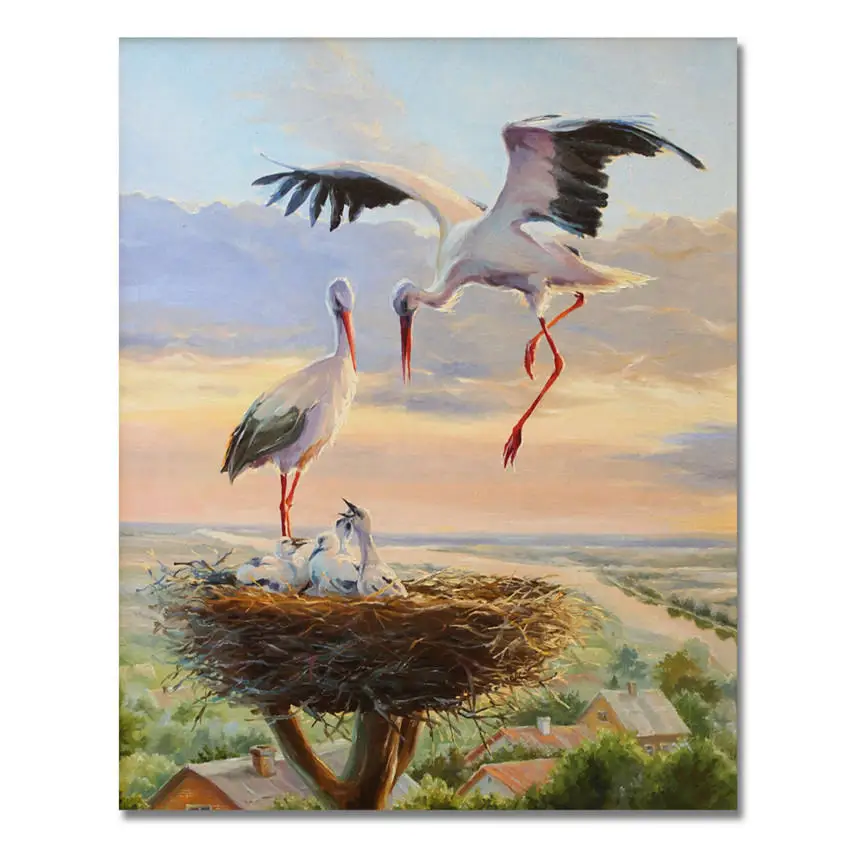 

Crane Animal Home Decor DIY Cool Painting By Numbers Unique Gift Coloring By Number Picture Canvas Lovely Painting Wall Painting