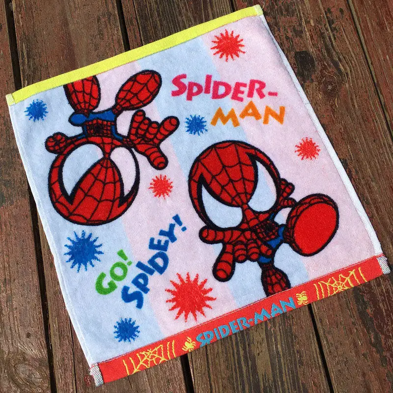 Дисней хлопок Микки Маус платок дети мальчик девочка мультфильм полотенце Spiderman дорожное полотенце мягкое полотенце для лица подарок 35x35 см - Цвет: Spiderman