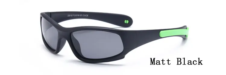 Два ocklock высокого качества детские поляризованные солнцезащитные очки с силиконовой цепочкой Детская безопасность солнцезащитные очки для мальчиков и девочек спортивные очки Oculo 8110 - Цвет линз: Matt Black