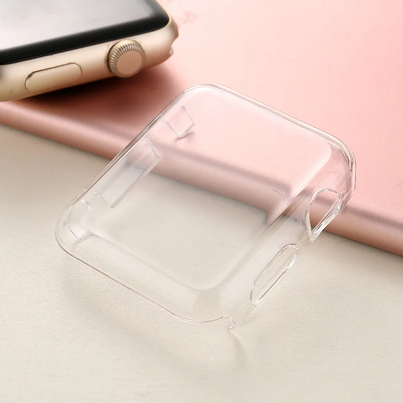 

For Apple Watch Series 4 40mm 44mm Series 2 3 38mm 42mm Soft Silicone TPU Case Bumper Screen Protector Full Protective Cover