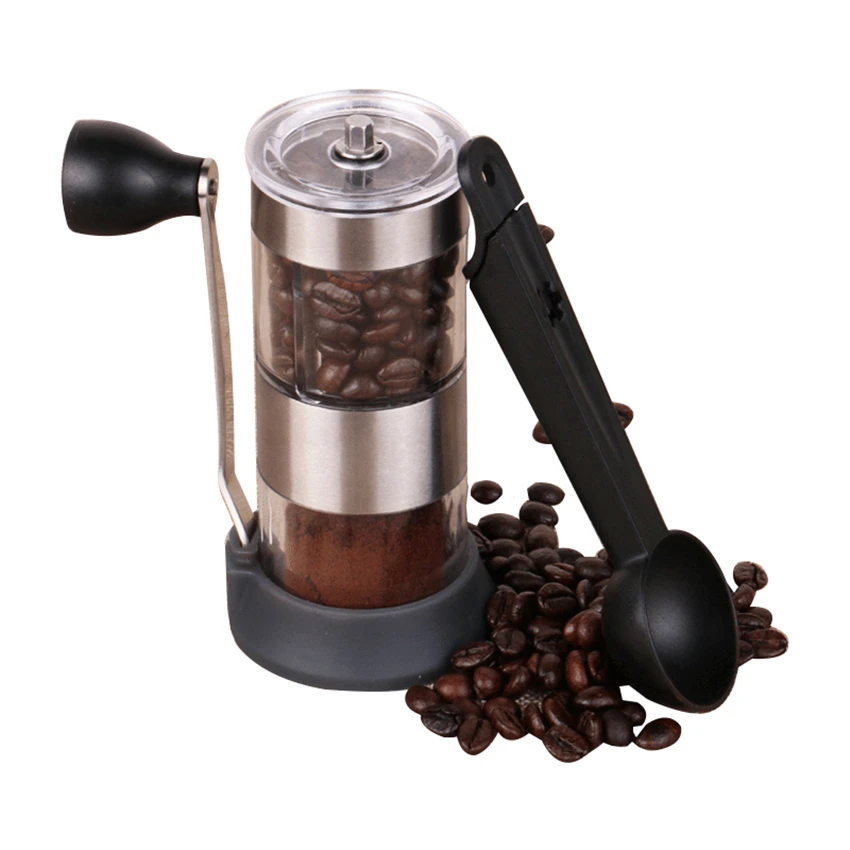 

Manual Coffee Grinder Washable Ceramic Core Kitchen Hand Coffee Mill Household Coffee Grinding Machine with a coffee spoon