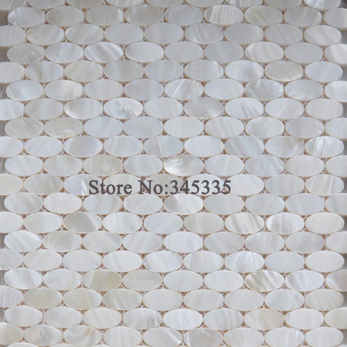 11PCS New style White oval shell mosaic tile mother of pearl decoration wallpaper kitchen shower bathroom backsplash wall tiles |
