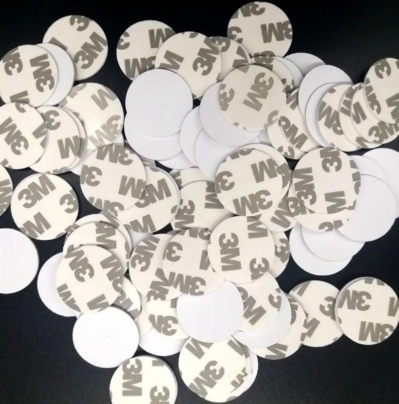 

50pcs NFC Tags 13.56MHZ ISO14443A RFID Tag Coin Card With 3M Adhesive Sticker 25mm Mif S50 FM1108 Smart Cards