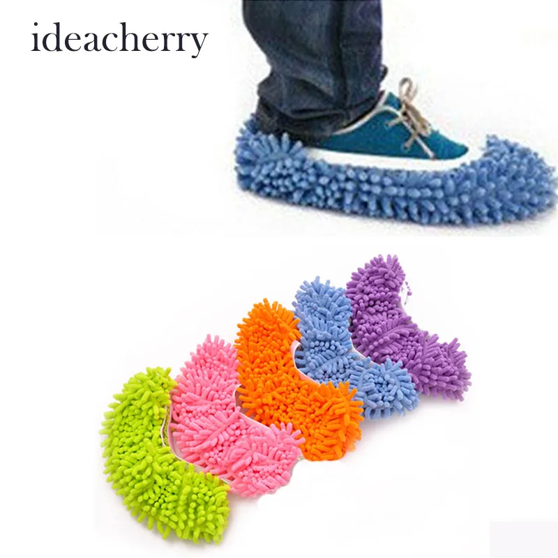 ideacherry New Lazy Mopping Shoes Floor Moppers Slippers Mop Floor Polishing Dusting Cleaning