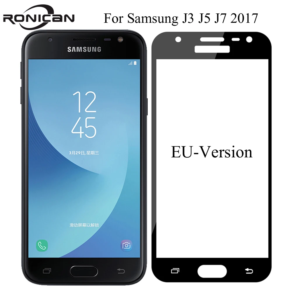 Полное покрытие закаленное стекло для Samsung J3 J5 J7 2017 SM J330 J530 J730 Защитная пленка
