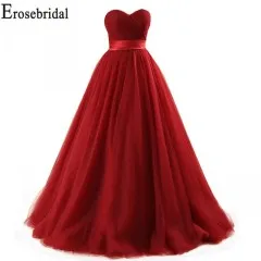 Red Erosebridal, Новое поступление, Милое Свадебное Платье, тюль, без рукавов, свадебное платье, а-силуэт, платье невесты, на заказ, женское платье - Цвет: Red