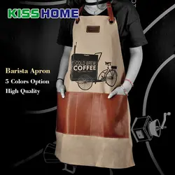 Бариста кофе шаблон парусиновый передник нагрудники для взрослых дома приготовления выпечки кафе очистки фартуки с защитой от гниения