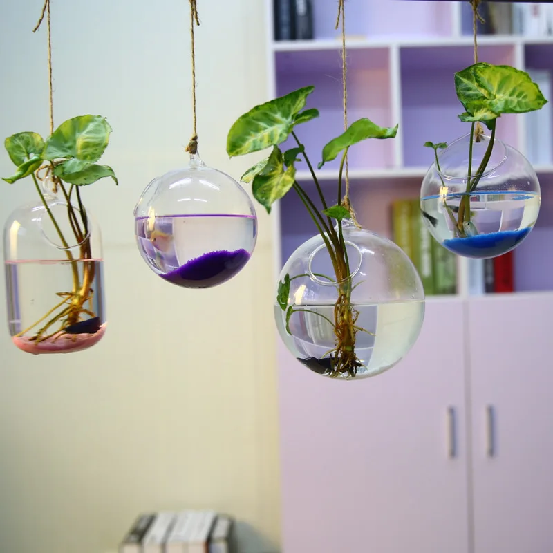 Us 7 63 30 Off F Creative Glass Vase Bottle Hanging Fish Tank Wedding Decoration Flower Hydroponic Plant Birthday Gift Interior Home Handcrafts In