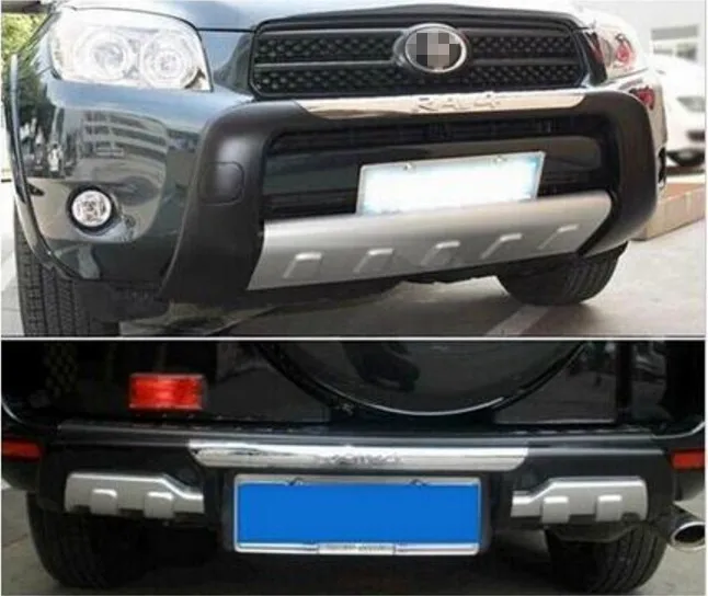 2009,2010, 2011 для Toyota RAV4 хромированный Передний+ задний высококачественный алюминиевый сплав пластиковый бампер до и после украшения
