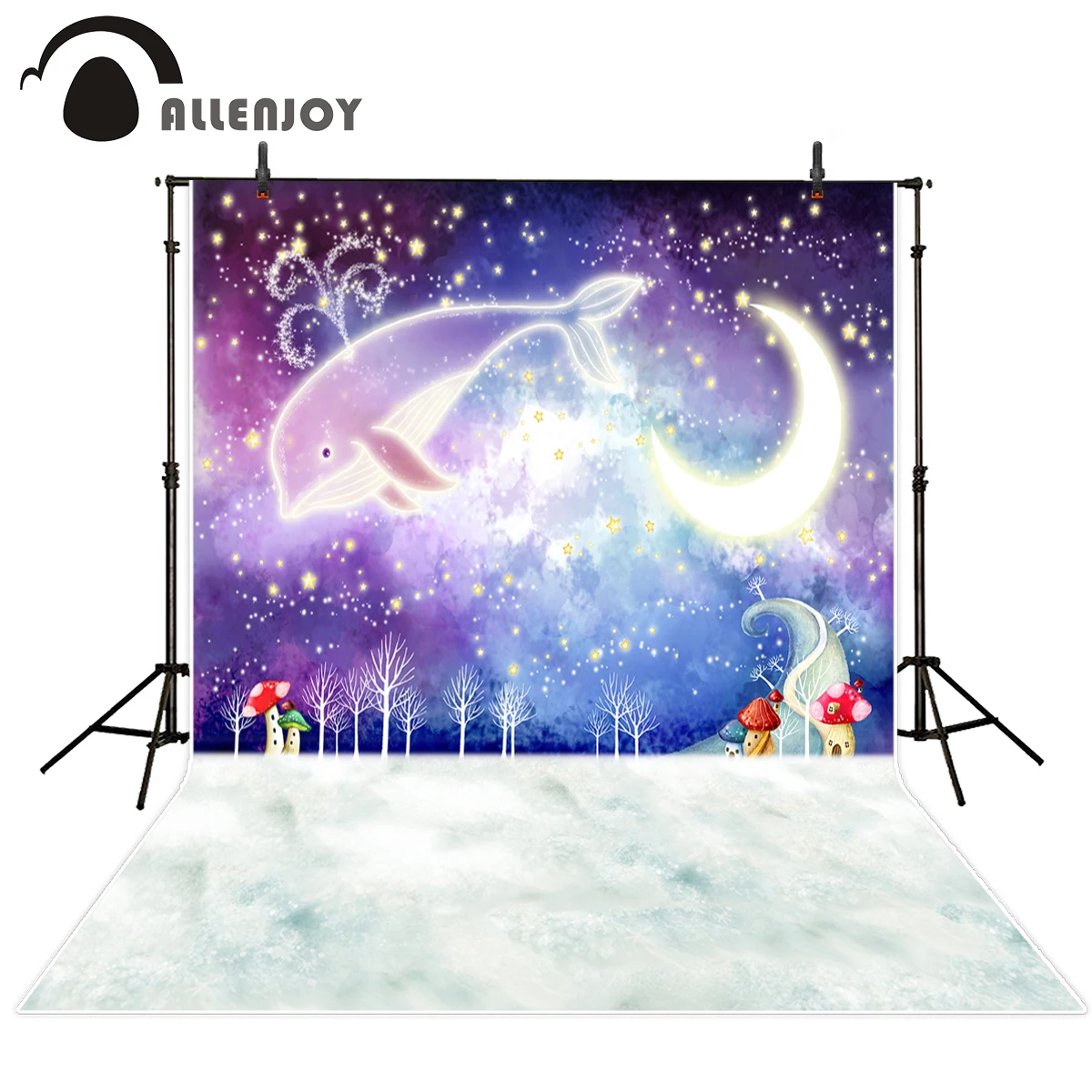 Allenjoy Фото фоны звезды мультфильм блестящая Луна малыш киты фантазия