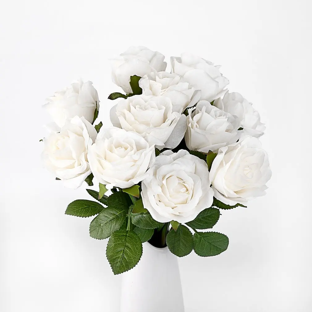 15pcs/lots Creative Real Silk Touch Rose Artificial Flower Bouquet