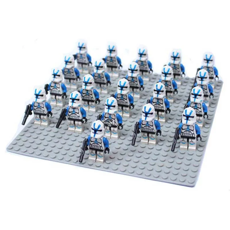 

21pcs Blue clone trooper Captail Rex Darth Vader Darth Maul star wars Building Block figure Brick sand trooper Sluban