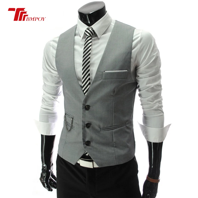 

Blazer Vest Mens Fashion Suit Vest Brand Male Solid Colors Single-Breasted Fitness Mens Vest black white red grey