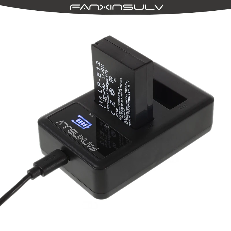 1 шт. LP-E12 LPE12 LP E12 аккумулятор True capaci + ЖК-Зарядное устройство USB для Canon EOX-M M2 M10 M50 M100