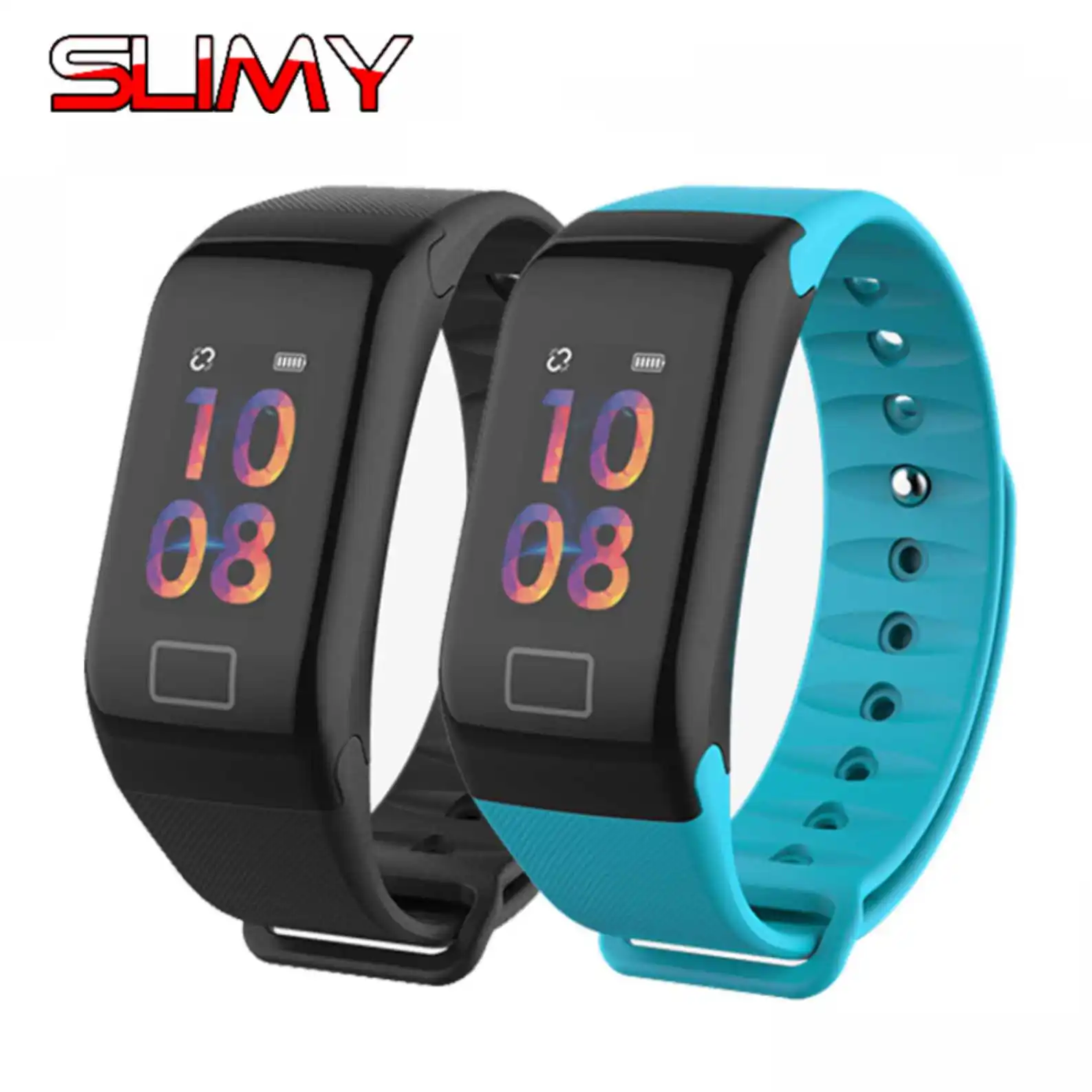 

Slimy Smart Band F1 Plus Sports Wristband IP67 Waterproof Pedometer Heart Rate Blood Pressure Measurement Smart Watch PK Miband3
