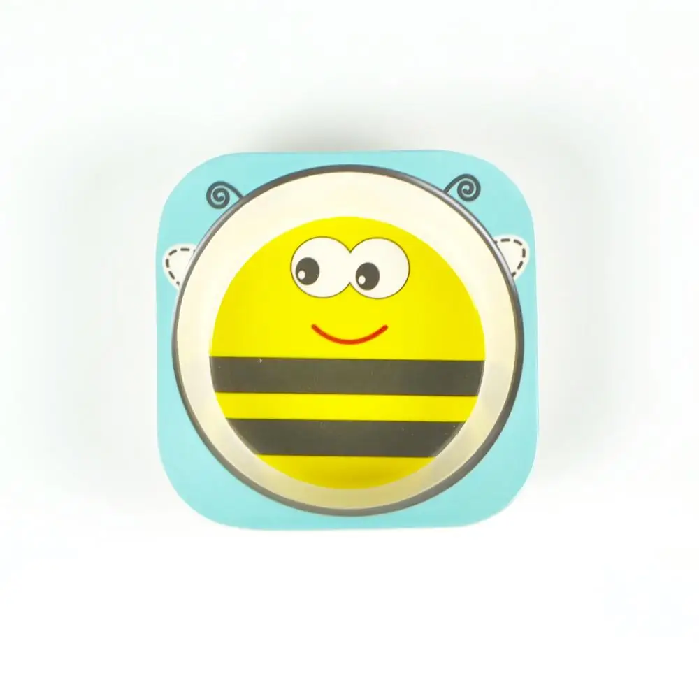 

Natural Bamboo Fiber Cartoon Tableware Pink Honey Bee Bowl for Baby