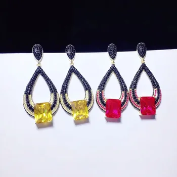 

Qi Xuan_Jewelry_New Earrings Water Drop Earrings S925 Silver Inlay Zircon Elegant And Irregular Irregular_Factory Direct Sales