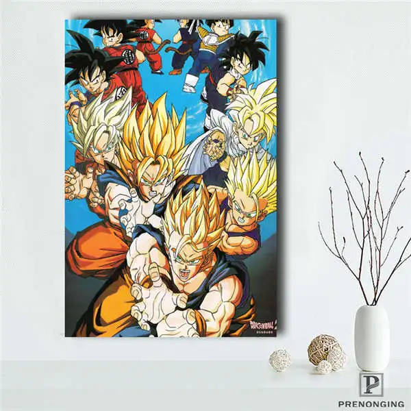 Съемная Фреска домашний декор es плакат топ продаж Dragon Ball Z Гоку аниме плакат#190114s07 - Цвет: Светло-желтый