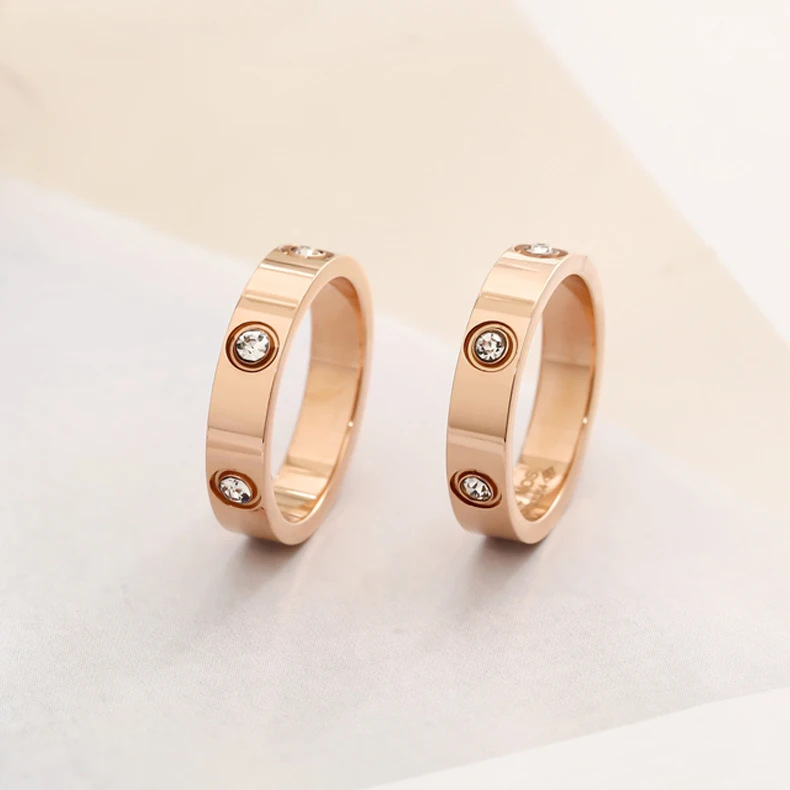 

Titanium Steel Six Pieces AAA Cubic Zircon Wedding Love Ring For Women/Men Fashion Luxury Brand Ring Jewelry Drop Shipping Ring