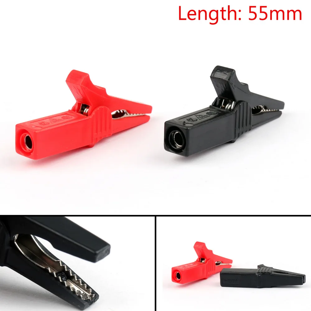 

Areyourshop Battery Test Clip 55MM HV Alligator Clip For Banana Plug 4mm Multimet 5Pcs 5 Colors Wholesale Connector