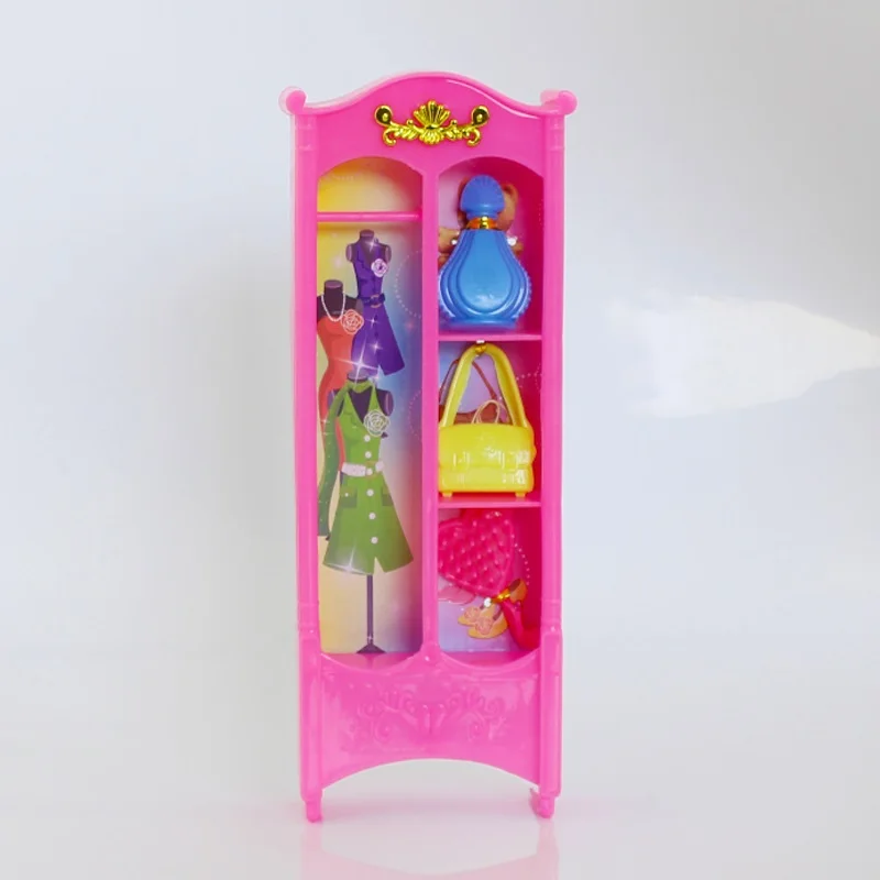 1PC Pink Dollhouse Closet Wardrobe Bedroom Furniture Miniature For
