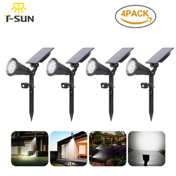 

T-SUNRISE 2/4 Packs Solar Powered New Style Solar Motion Sensor Light LED Floodlight Christmas Decoration Home Garden Yard White