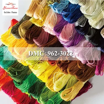 

Golden Panno,DMC962-3022 Multcolor 10Pcs/lot 1.2m Length Thread Cross Stitch Cotton Sewing Skeins Embroidery Thread Floss Kits