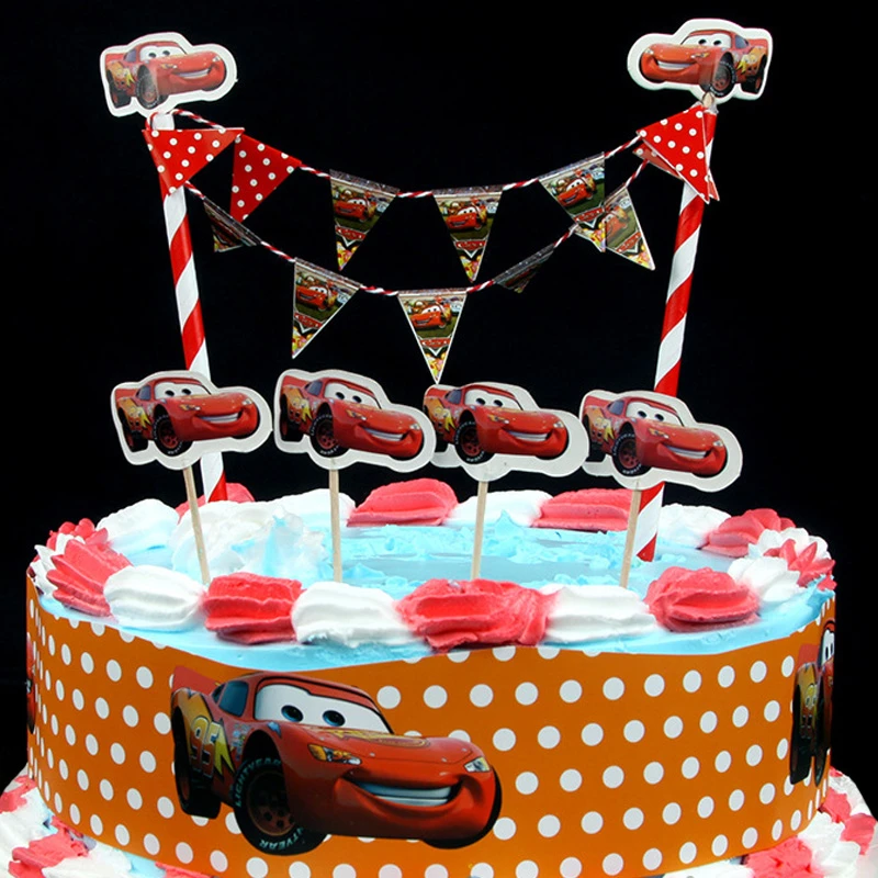 新しい到着クールを車デザイン漫画紙ケーキラッパーフラグトッパー用誕生日ケーキパーティー装飾用品 Topper Cake Birthday Decoration Topper Cake Decorationstopper Cake Aliexpress