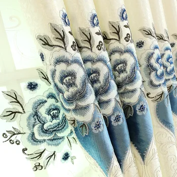 

Simple Warm Beige Jacquard Europe Blackout Curtains Tulle for Living Room Bedroom Window Home Decor Curtains Cloth Fabric