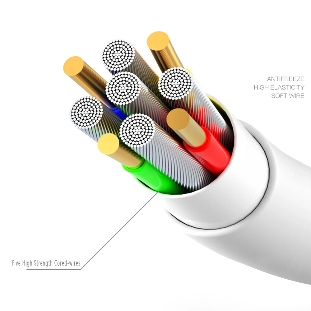 VORED мягкая эластичность TPE Mirco USB смартфон зарядный кабель 1 метр Q8
