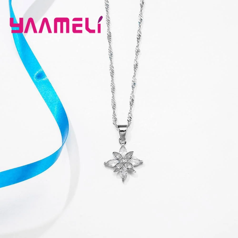 Женский комплект сережек из серебра 925 пробы YAAMEL элегантное ожерелье с
