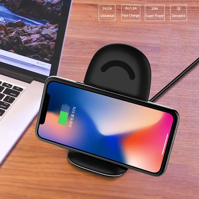 

Quick qi Wireless Charger for iPhone X 8 8plus Samsung S9 S8 S7 S6 Edge Note 8 Fast Wireless Charging Mobile Phone Charge Holder