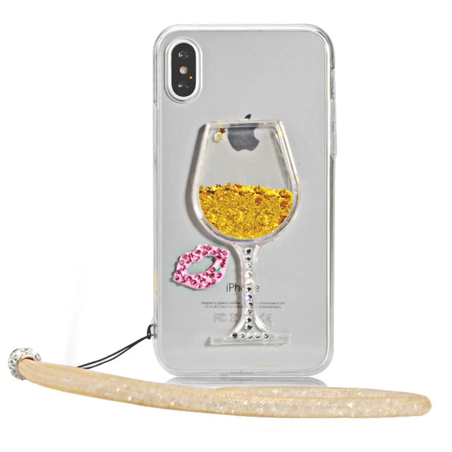 Зыбучих песков с блестками вино Стекло мягкий прозрачный чехол КРЫШКА ДЛЯ samsung Galaxy S6 S7 S8 S9 Edge Plus Note 5, 8, 9, C5 C7 C8 C9 C10 Pro - Цвет: Gold