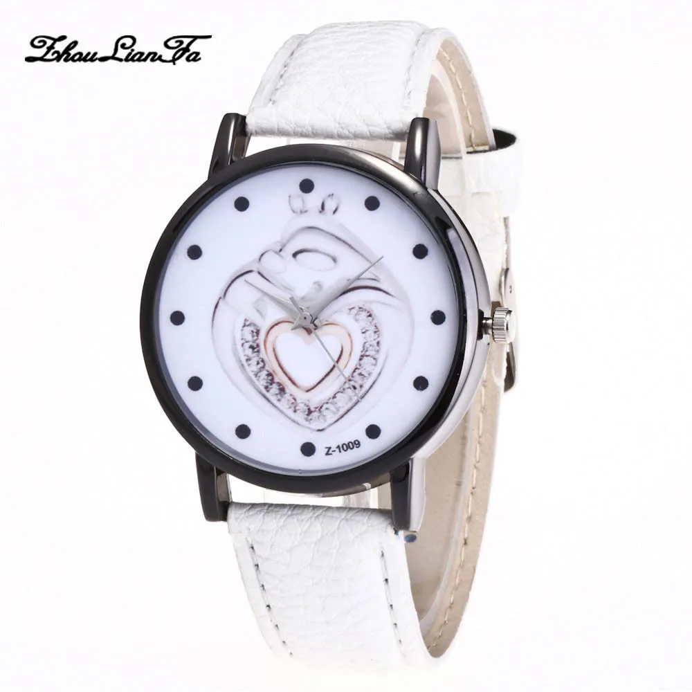 Zhoulianfa Brand Women's Watches Fashion Leather Heart pattern Analog Quartz Round Watch Casual Wristwatch Gift For Female Zhoulianfa Brand Women's Watches Fashion Leather Heart pattern Analog Quartz Round Watch Casual Wristwatch Gift For Female