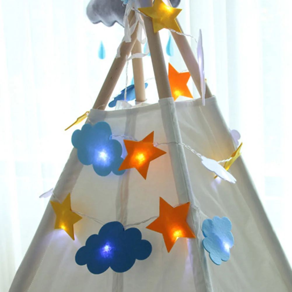 Звезда Луна облако LED Декоративные светильники мультфильм прекрасный световое высокое качество нетканых материалов праздник детская