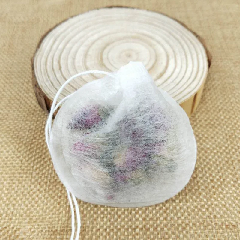 

1000pcs/lot Teabags Corn Fiber Tea Bags Filter Infuser with String Heal Seal Paper for Herb Loose Teabag Diameter 6cm