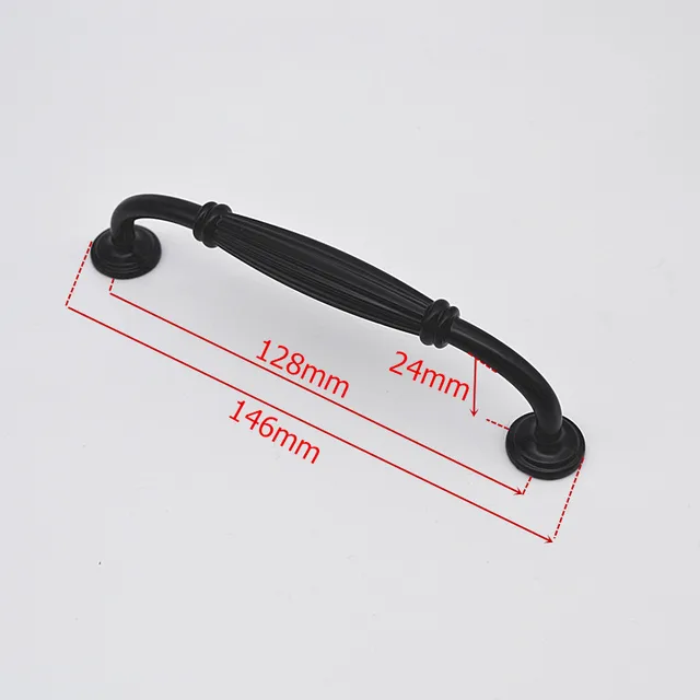 Black Zinc Alloy Handles for Furniture Cabinet Knobs and Handles Drawer Knobs Kitchen Handles Cabinet Pulls Cupboard Knobs Black-128mm