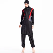 Женские Большие размеры Burkinis islam ic хиджаб Ислам Арабский Мусульманский купальник пляжная одежда лоскутное мусульманское полное покрытие купальники