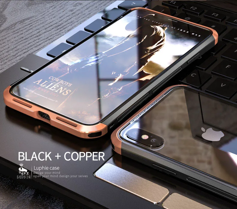 LUPHIE Luxury Clear Glass Case For iPhone X XS Max XR Metal Bumper (10)