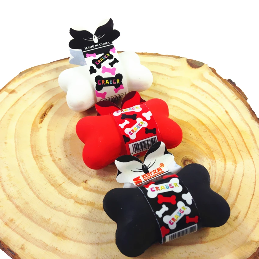 

1pcs/lot Fashion Bone design eraser kawaii gift for kids Shoot Props material escolar erasers for erasable pen & pencils